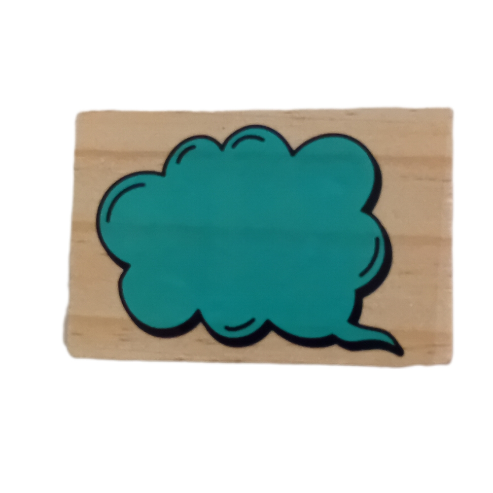 Teal Speech Bubble Home Design Stamp